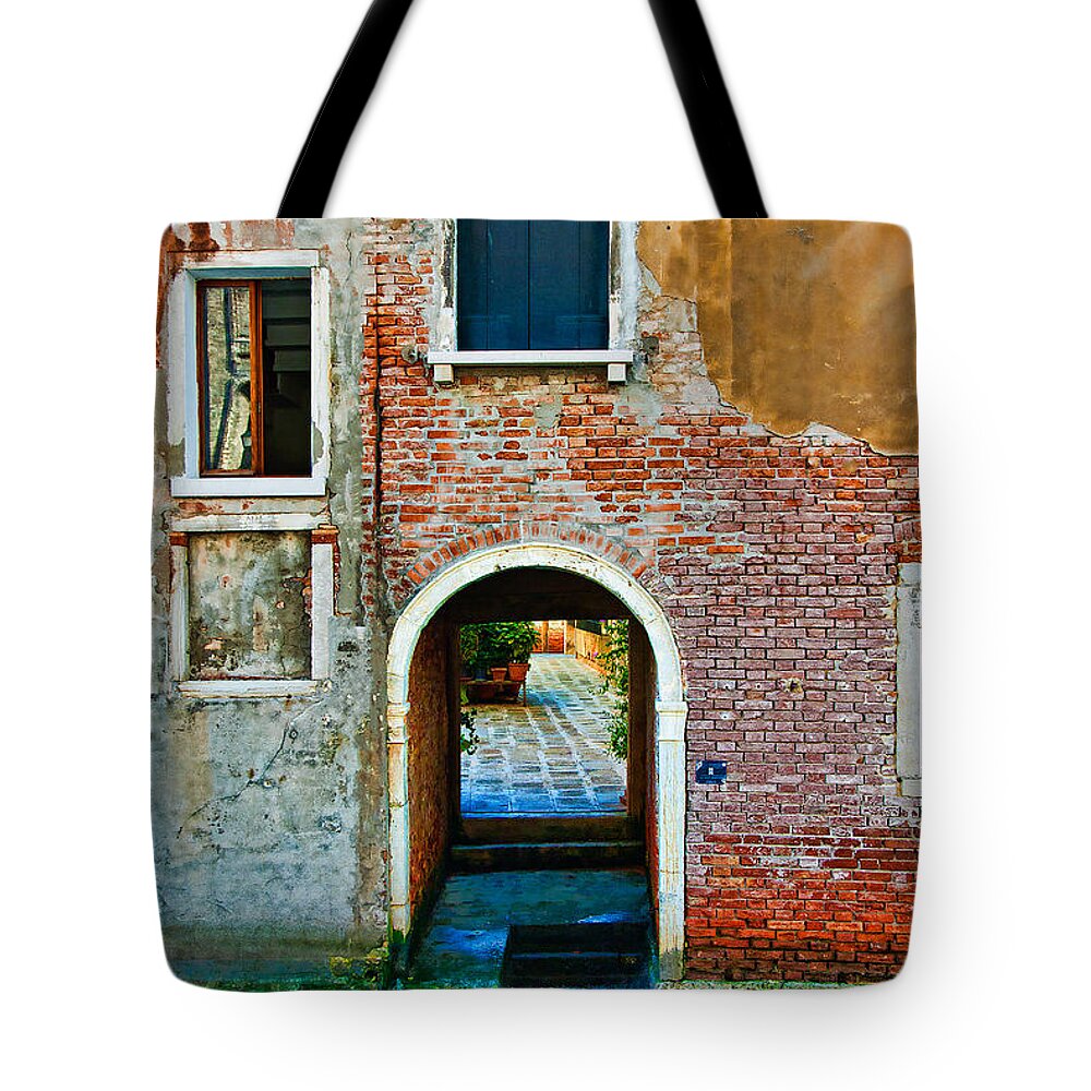 Venice Tote Bag featuring the photograph Dock and Windows by Harry Spitz