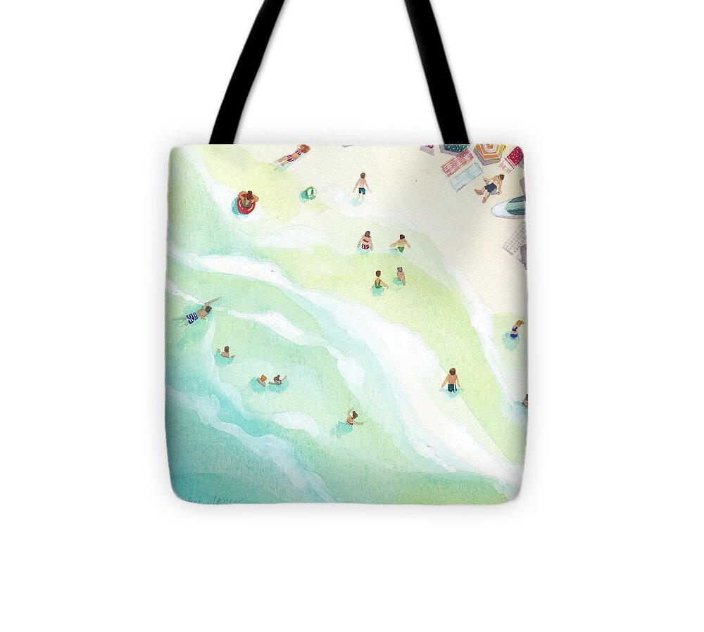 Beach Tote Bag featuring the painting Docking Station by Stephie Jones