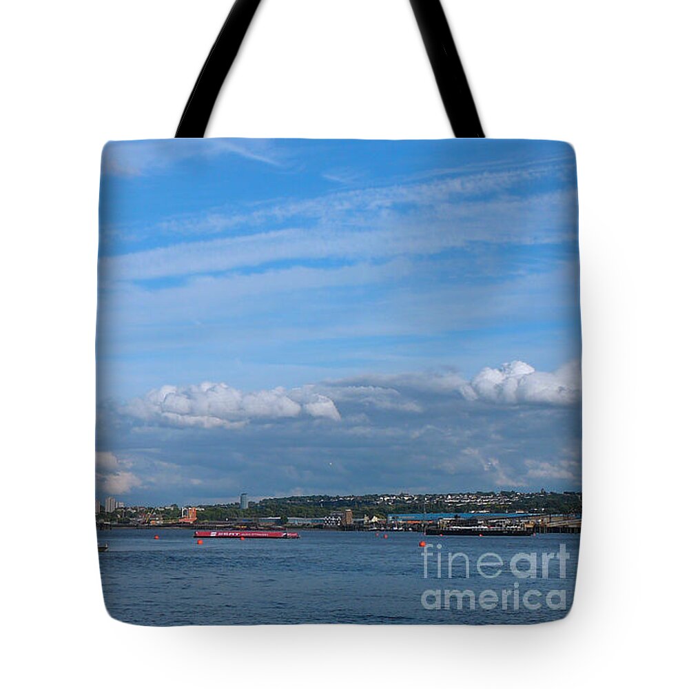 Photography Tote Bag featuring the photograph Docklands and skyline by Francesca Mackenney