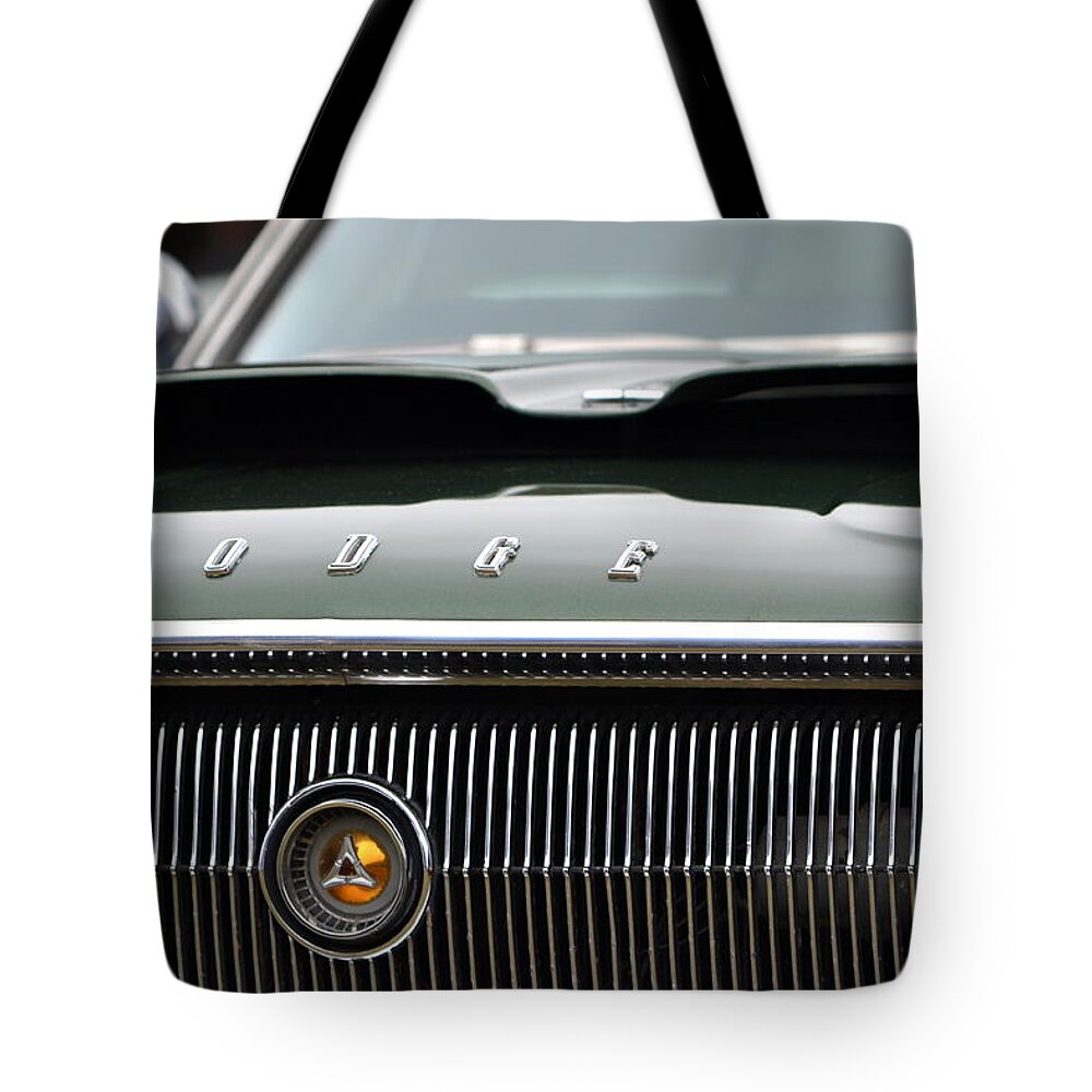  Tote Bag featuring the photograph Dodge Charger Hood by Dean Ferreira