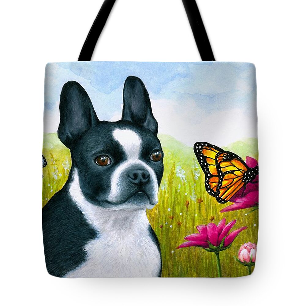 Dog Tote Bag featuring the painting Dog 134 by Lucie Dumas