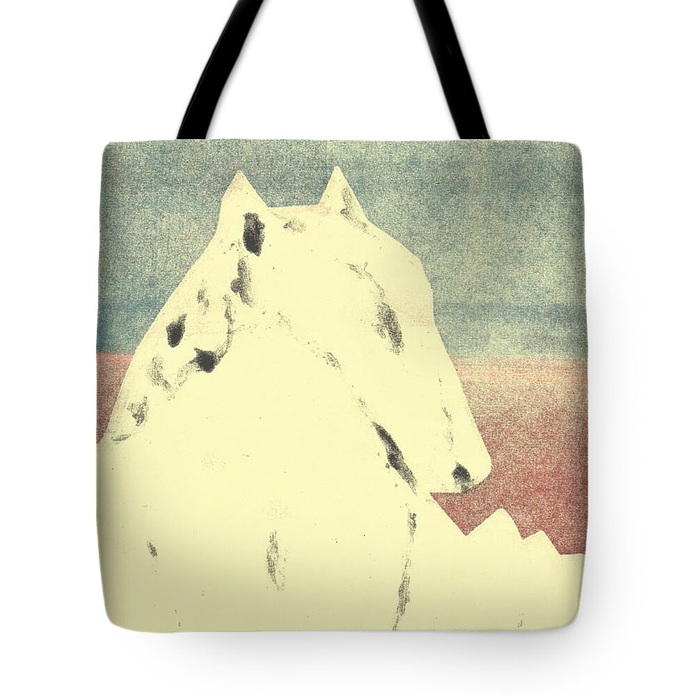 Dog Tote Bag featuring the relief Dog at the beach 23 by Edgeworth Johnstone