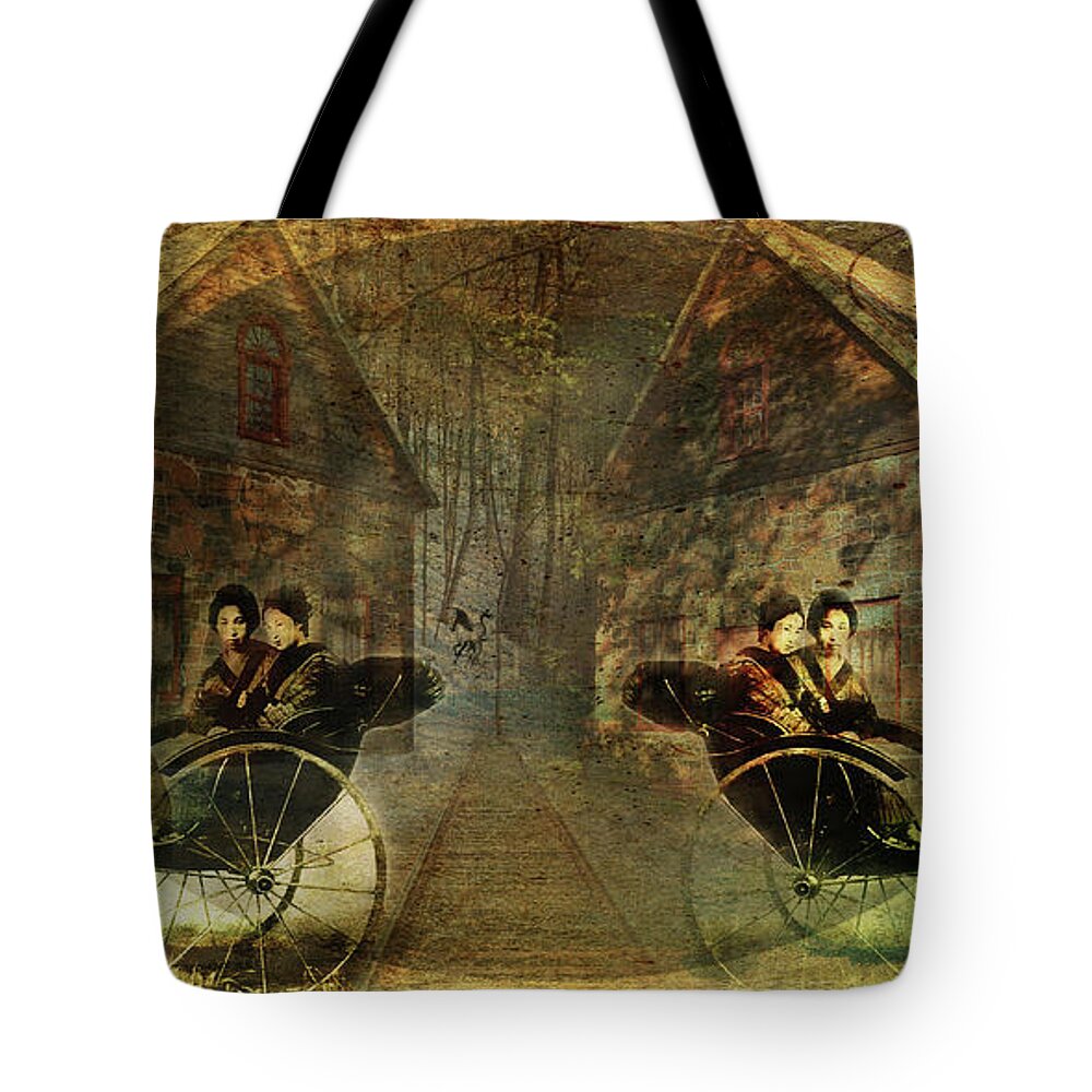 Oriental Drawing Tote Bag featuring the digital art Dog days by Ricardo Dominguez