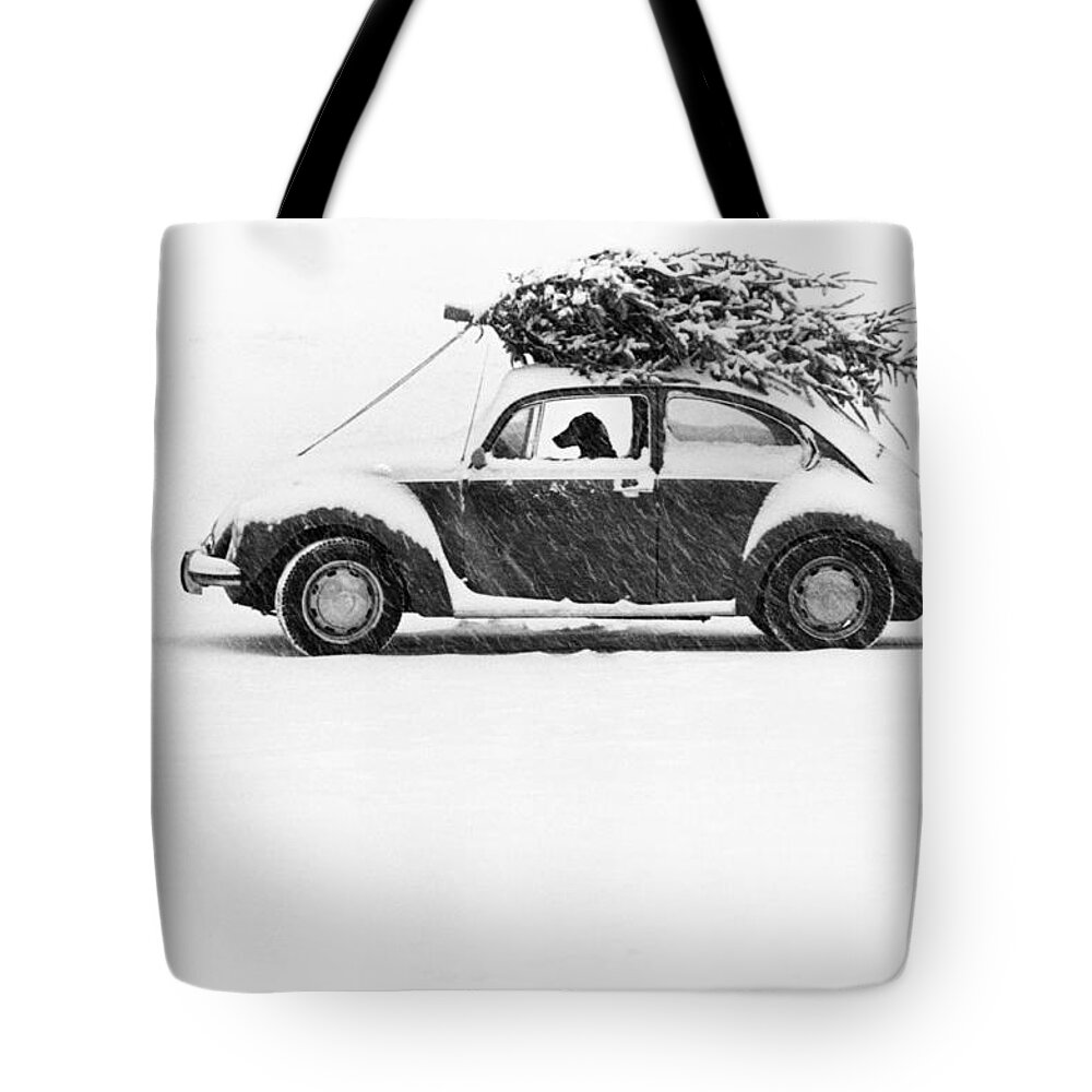 Animal Tote Bag featuring the photograph Dog in Car by Ulrike Welsch and Photo Researchers