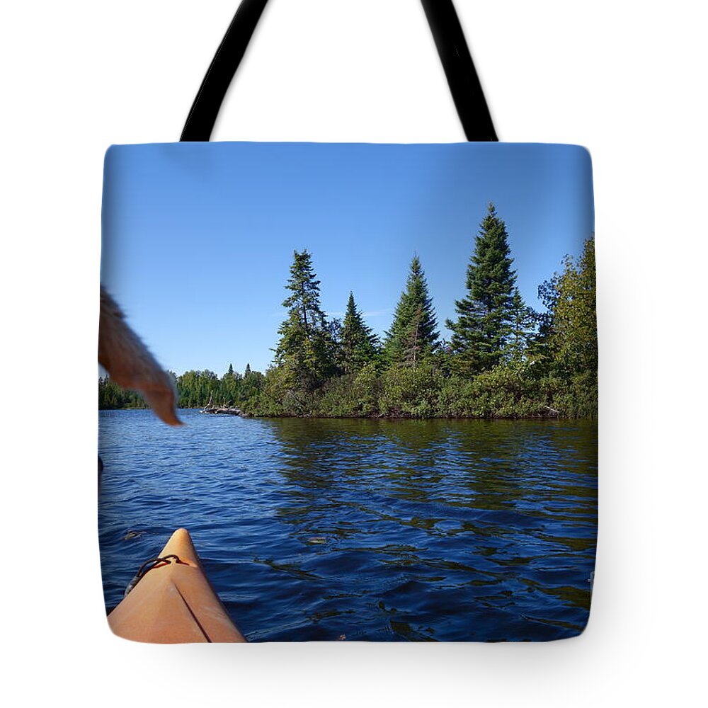 Dog Tote Bag featuring the photograph Dogs Love Kayaking Too by Sandra Updyke