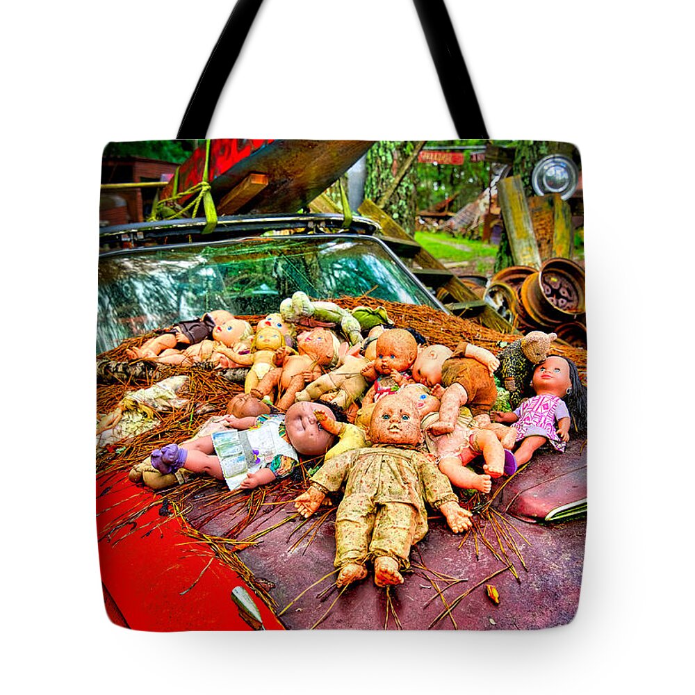 Old Car City Tote Bag featuring the photograph Dolls by Brett Engle