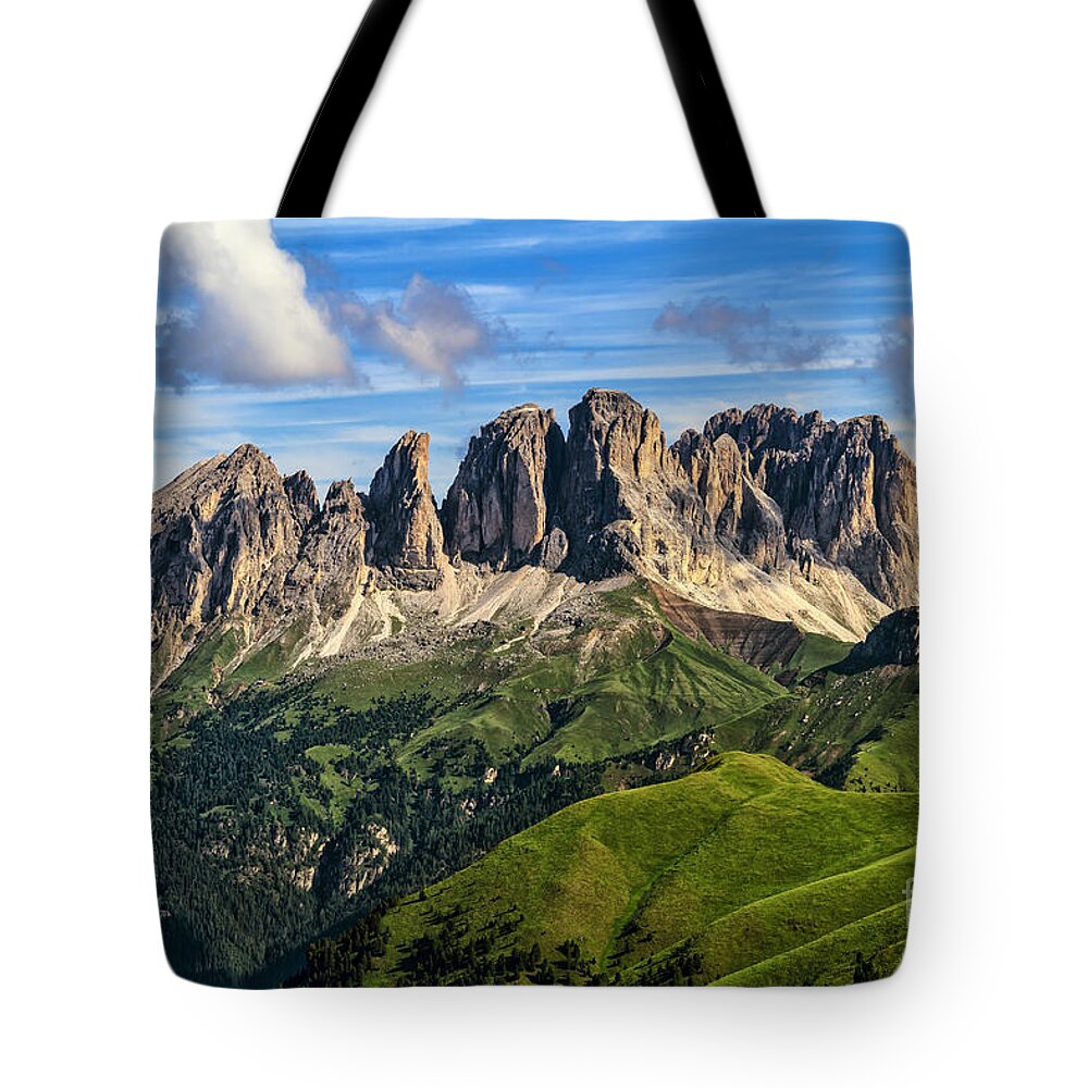 Italy Tote Bag featuring the photograph Dolomiti - Sassolungo -Langkofel mount by Antonio Scarpi