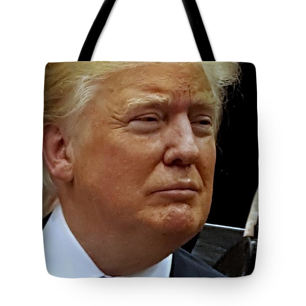 Donald Trump Tote Bag featuring the photograph Donald J. Trump, Never Let Them See You Sweat by Dani McEvoy