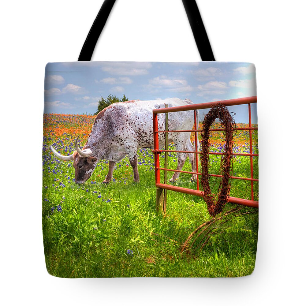 Animals Tote Bag featuring the photograph Dont Fence Him In by David and Carol Kelly
