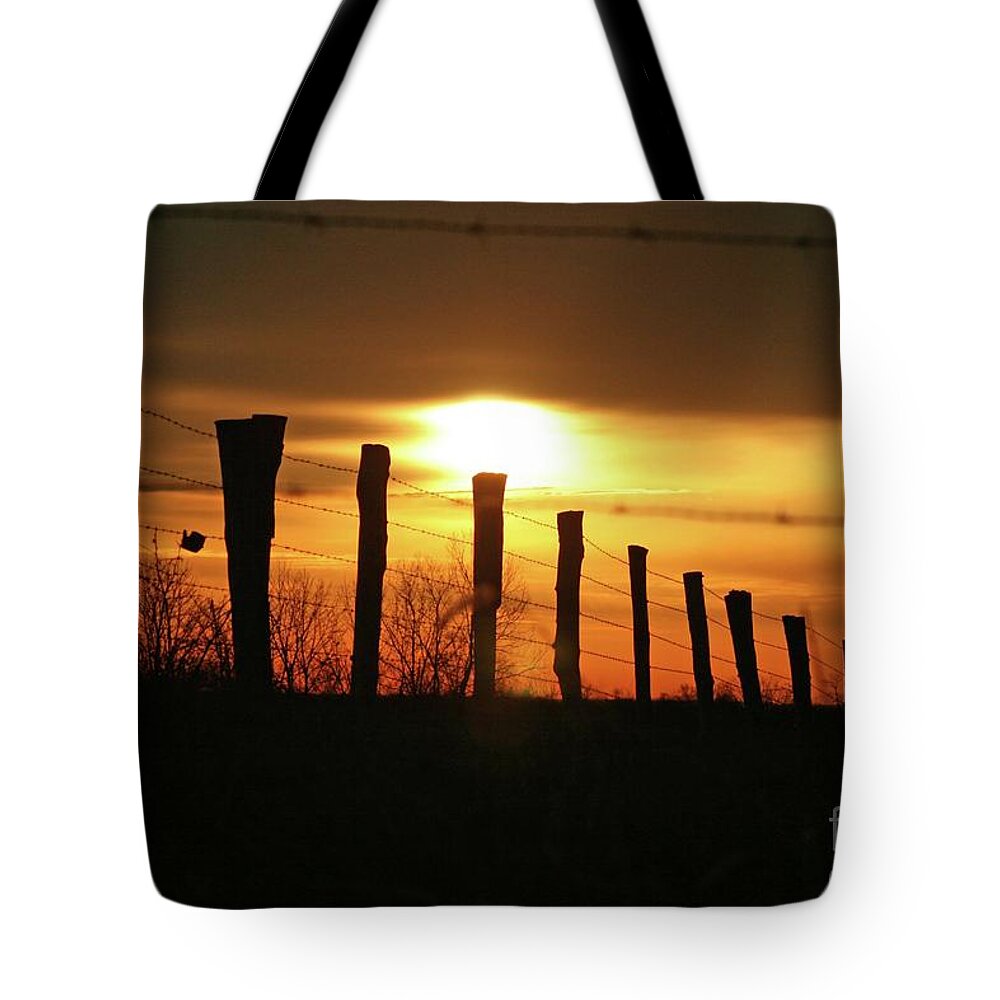 Sunrise Tote Bag featuring the photograph Don't Fence Me In by Melissa Mim Rieman
