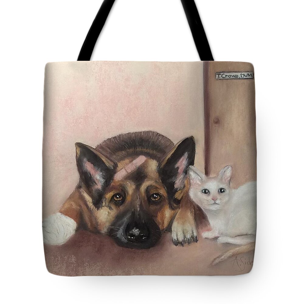 Painting For Veterinary Office Tote Bag featuring the painting Don't Mess with the Cat by Annamarie Sidella-Felts