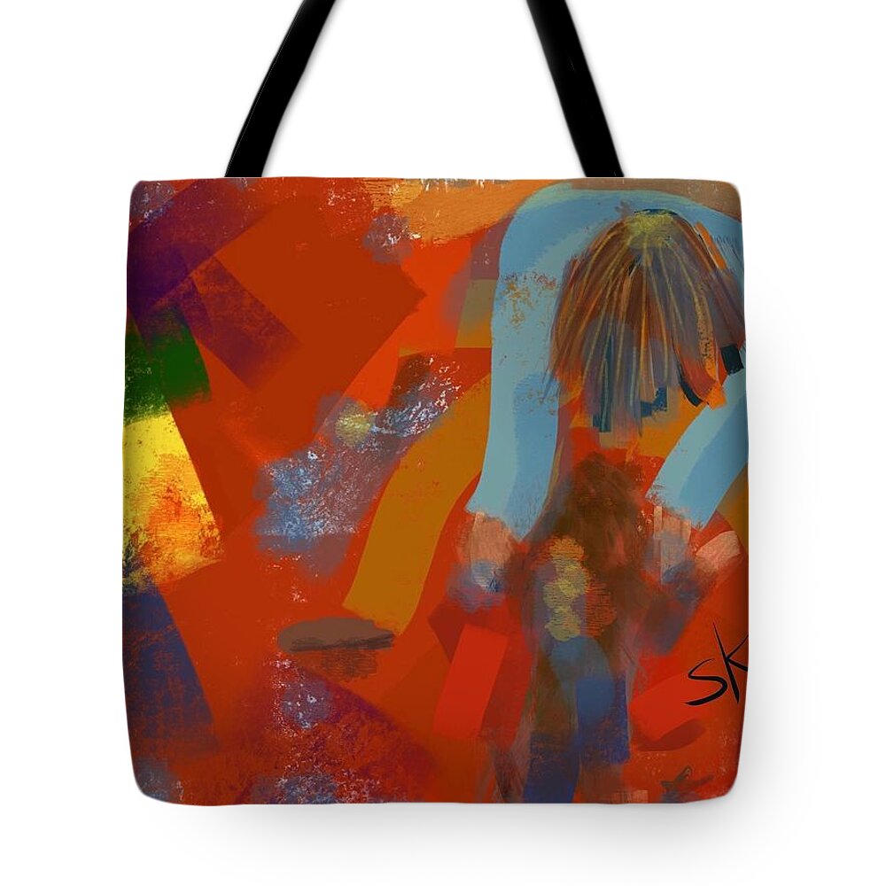 Abstract Tote Bag featuring the digital art Don't Shoot by Sherry Killam