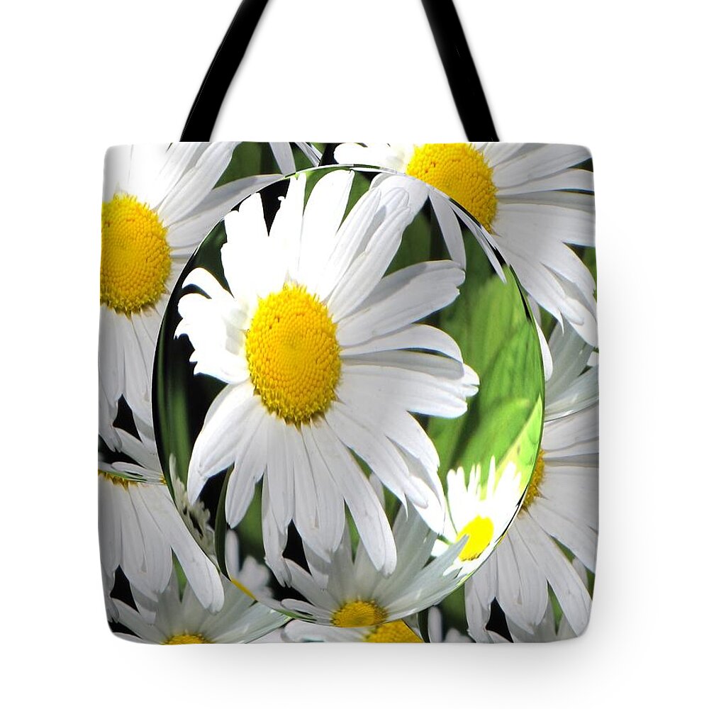Daisy Tote Bag featuring the digital art Doo Wop Daisies by Cheryl Charette
