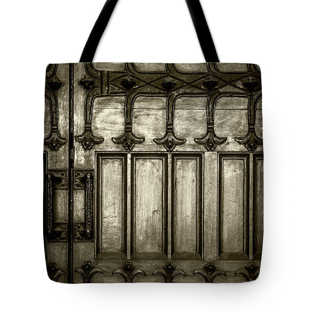 Door Tote Bag featuring the photograph Door Irons by James Aiken