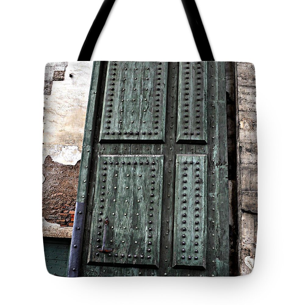 Door Tote Bag featuring the photograph Door to The Roman Gateway by Eric Liller