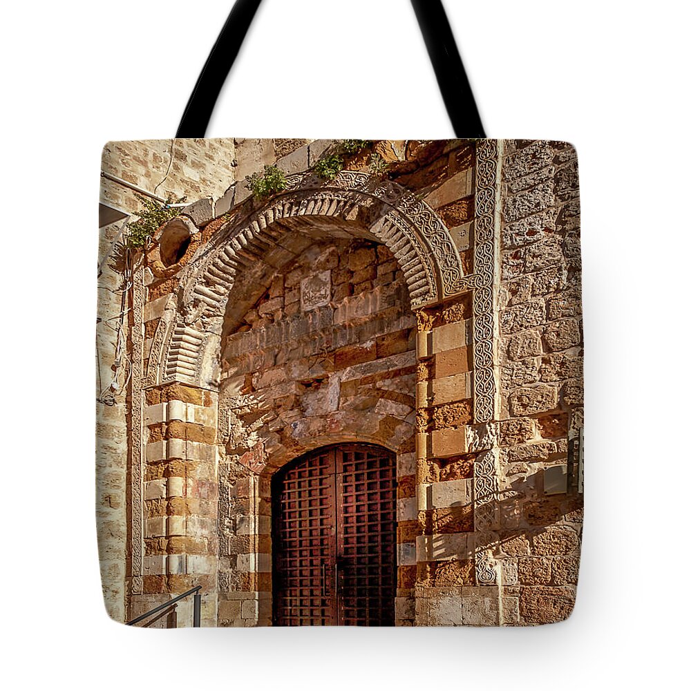 Akko Tote Bag featuring the photograph Doorway In Akko by Endre Balogh