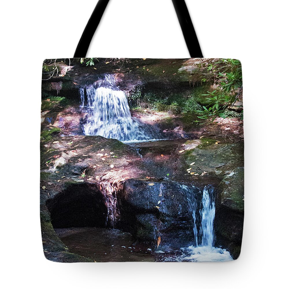 Nature Tote Bag featuring the photograph Double Falls by Kay Lovingood