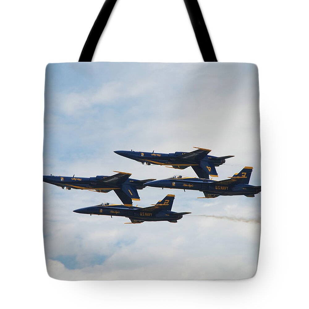 Blue Angels Tote Bag featuring the photograph Double Farvel by Amanda Jones