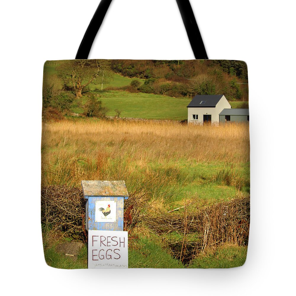 Farm Farmhouse Tote Bag featuring the photograph Double Yolker Donegal Ireland by Eddie Barron