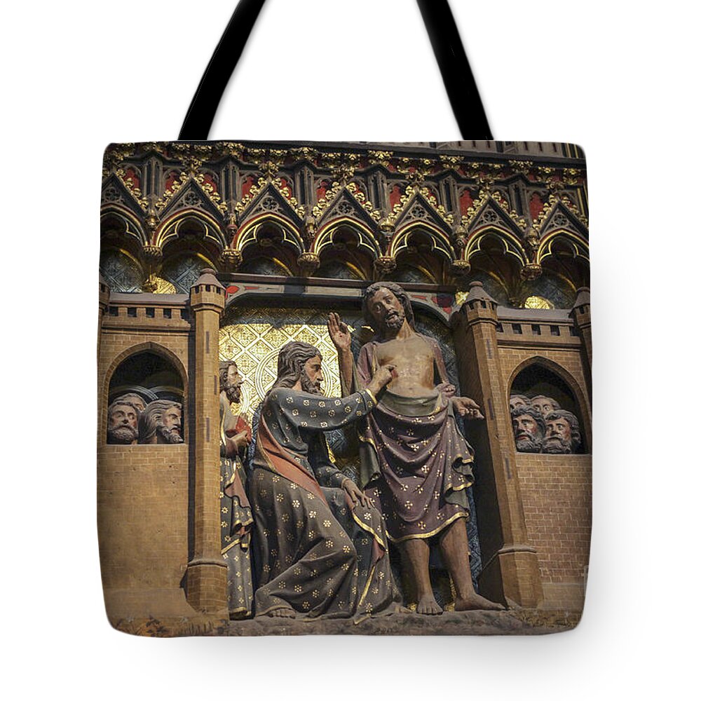 Apostles Tote Bag featuring the photograph Doubting Thomas scene by Patricia Hofmeester