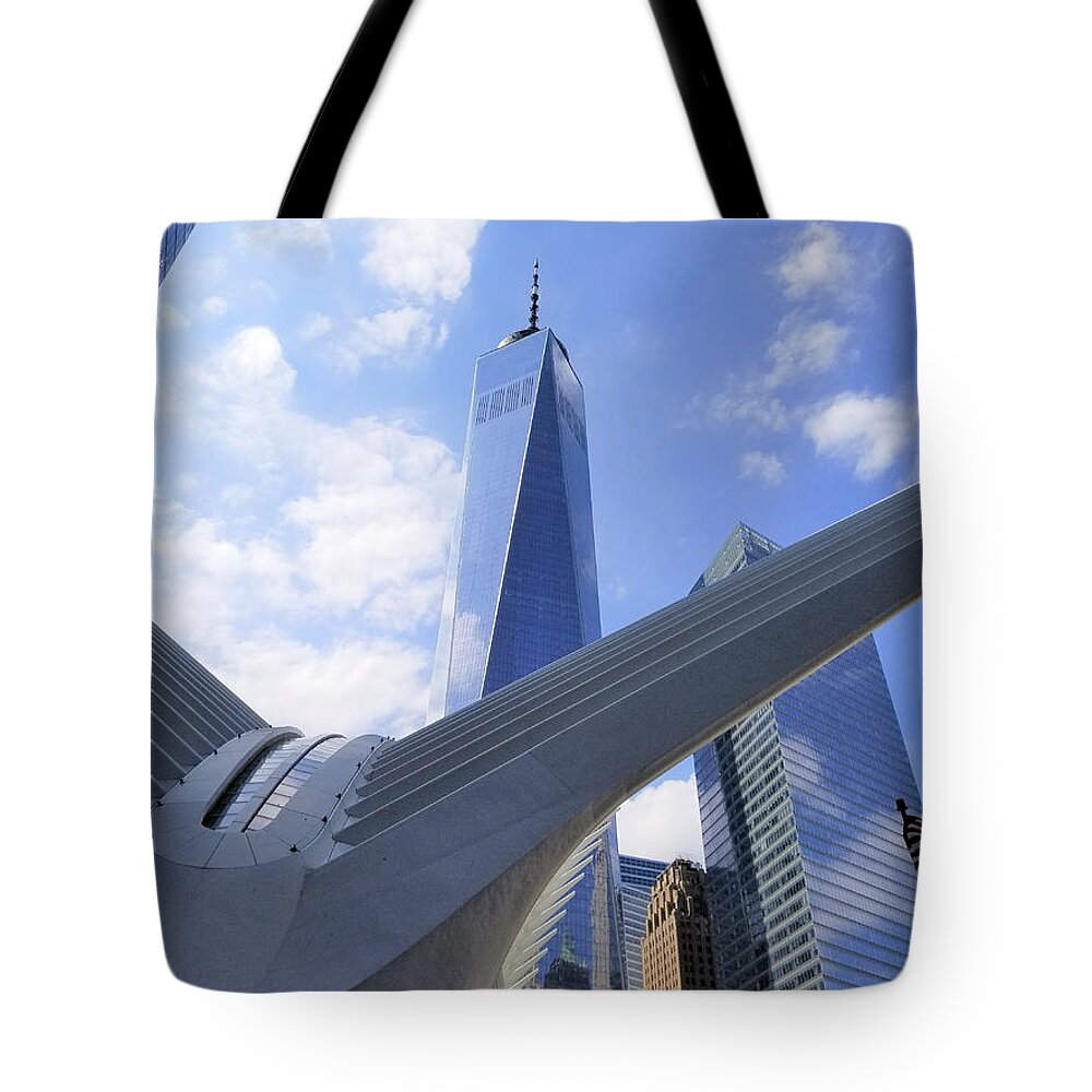 911 Tote Bag featuring the photograph Dove of Peace at One World Trade Center by Judith Rhue