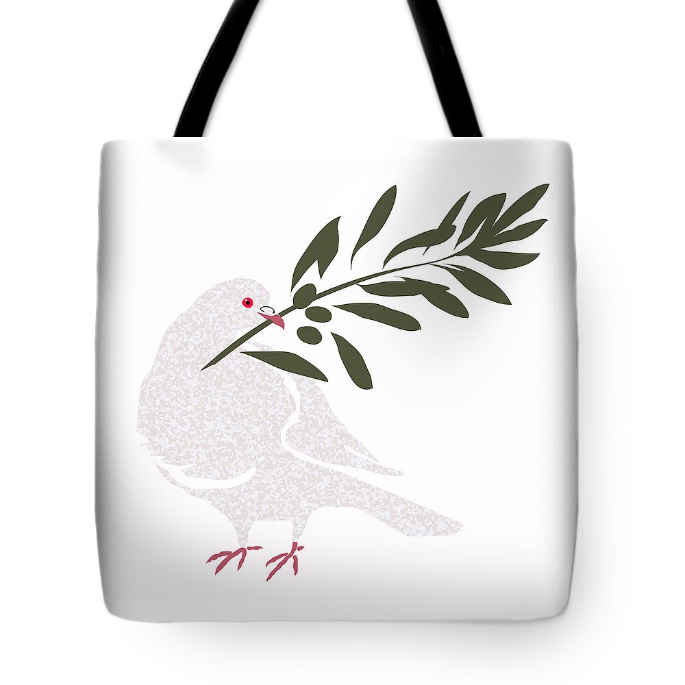 Dove Of Peace Tote Bag featuring the digital art Dove of Peace by Attila Meszlenyi