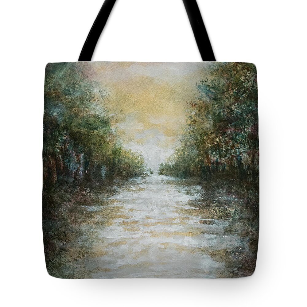 Landscape Tote Bag featuring the painting Down da Bayou by Francelle Theriot
