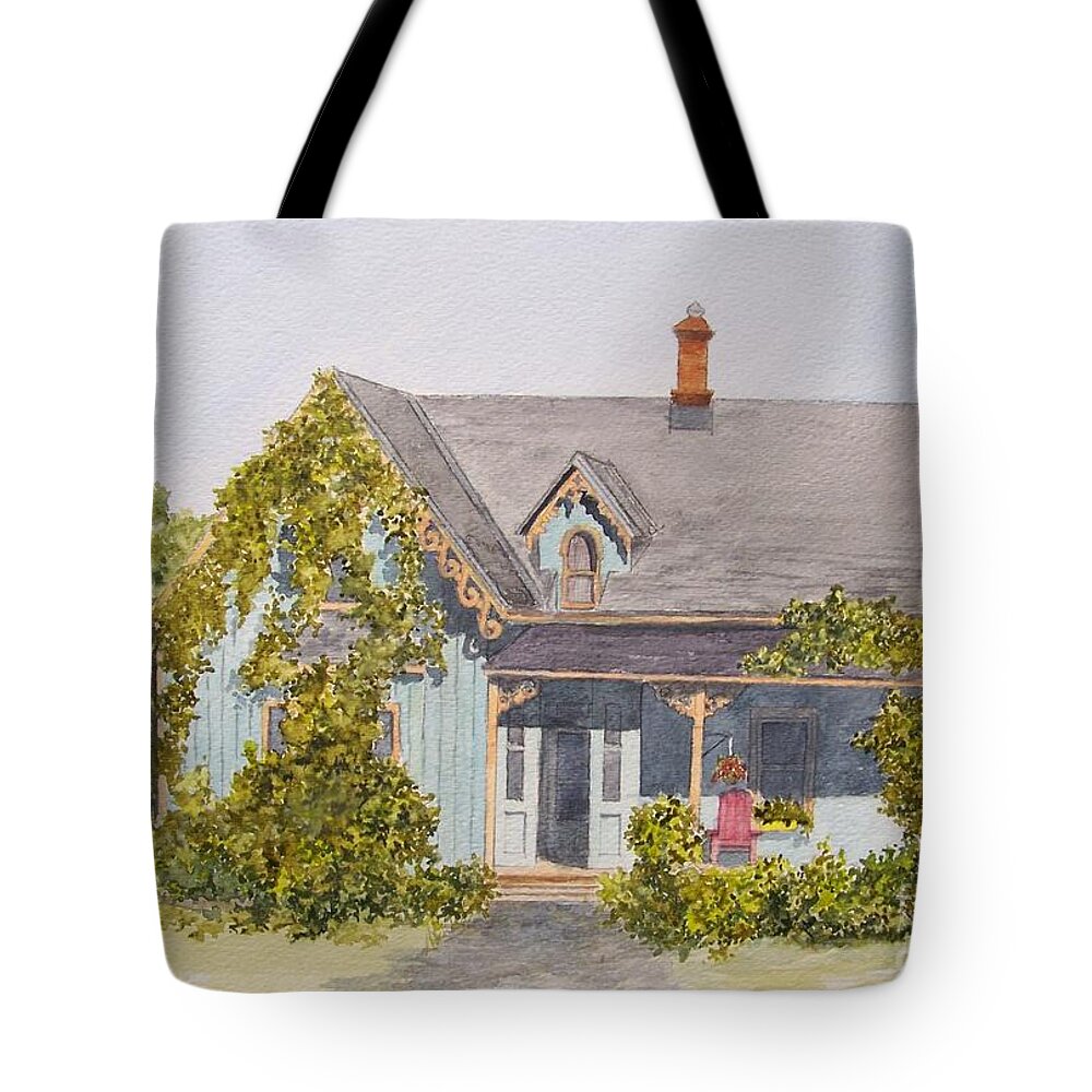 House Tote Bag featuring the painting Down the road.... by Jackie Mueller-Jones
