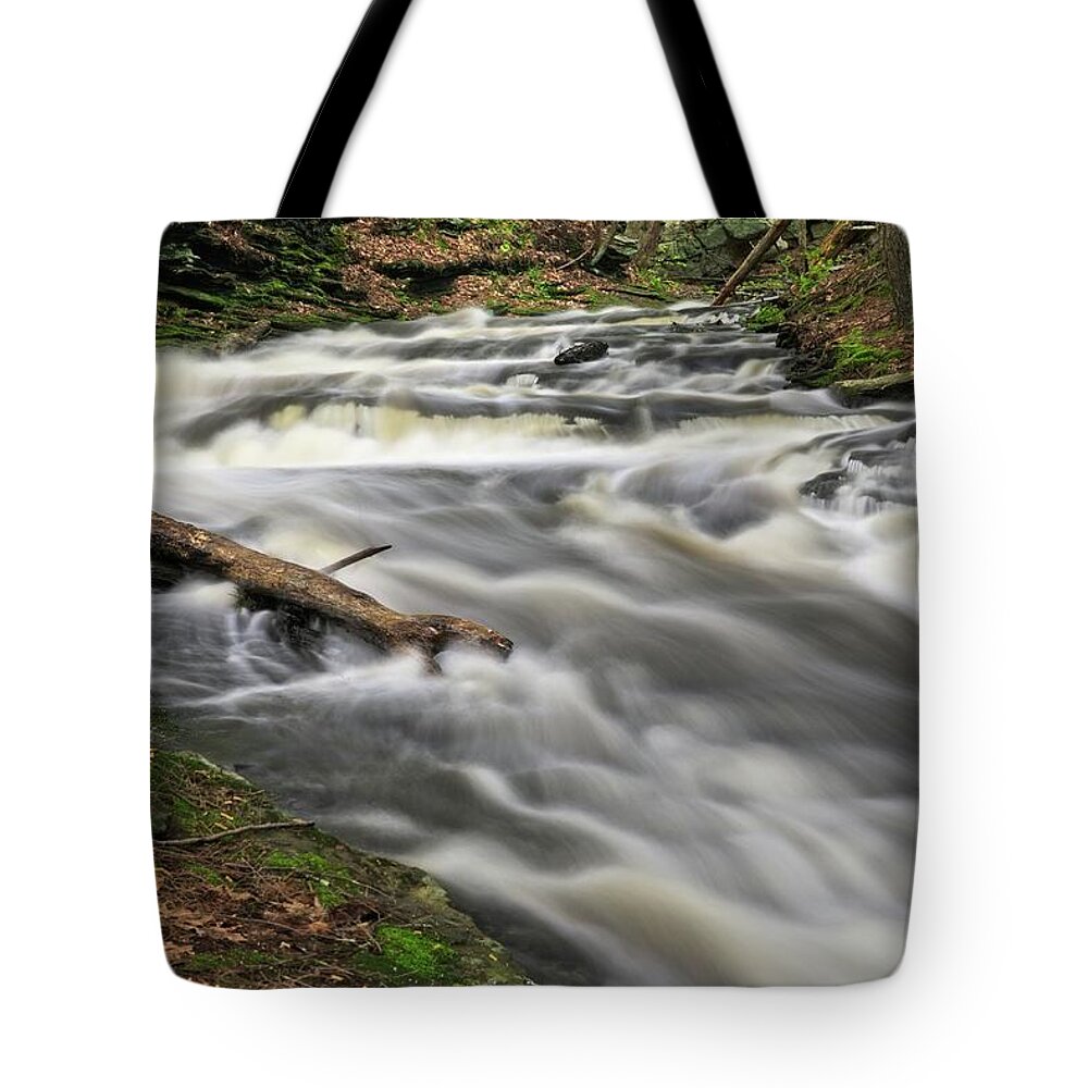 Waterfall Tote Bag featuring the photograph Down The Throat by Allan Van Gasbeck