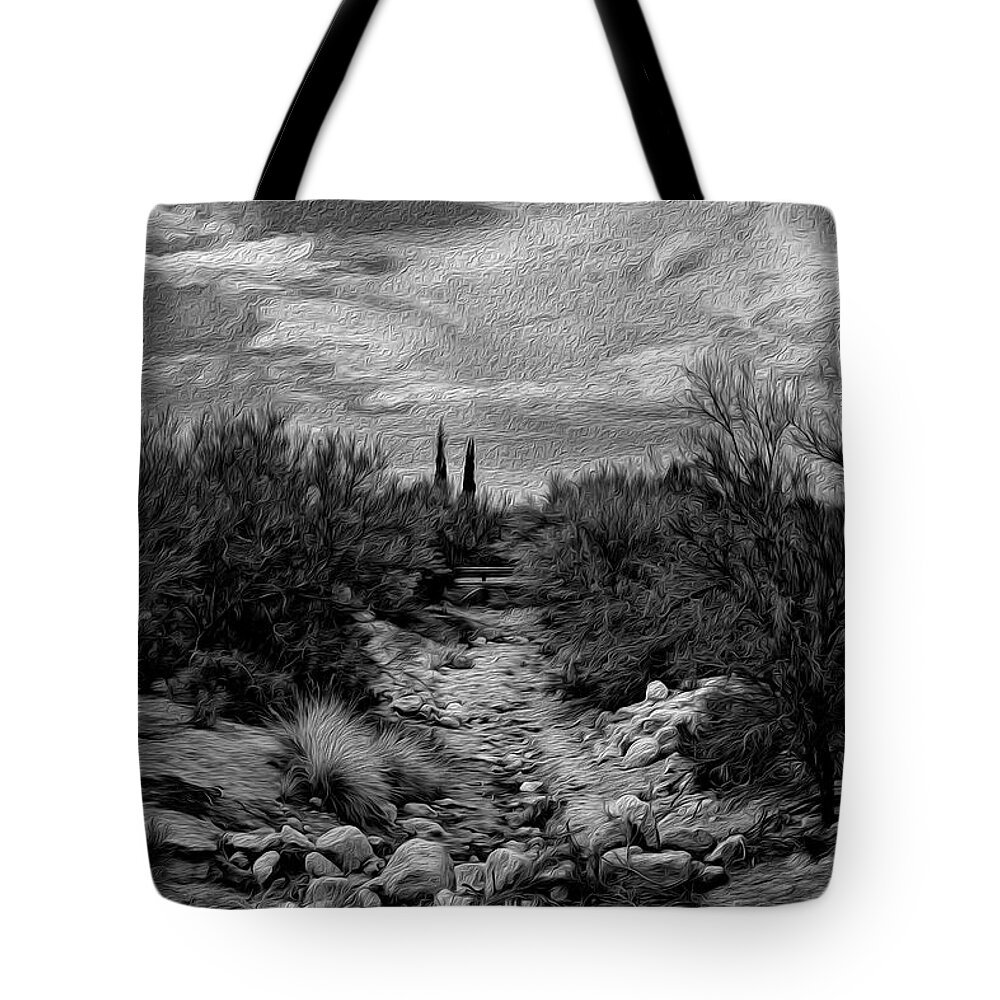Arizona Tote Bag featuring the photograph Down The Wash op25 by Mark Myhaver