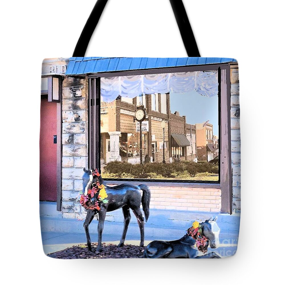 Drumright Tote Bag featuring the photograph Downtown Drumright Oklahoma by Janette Boyd