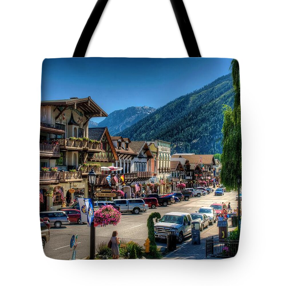 Leavenworth Tote Bag featuring the photograph Downtown Leavenworth Washington by Spencer McDonald