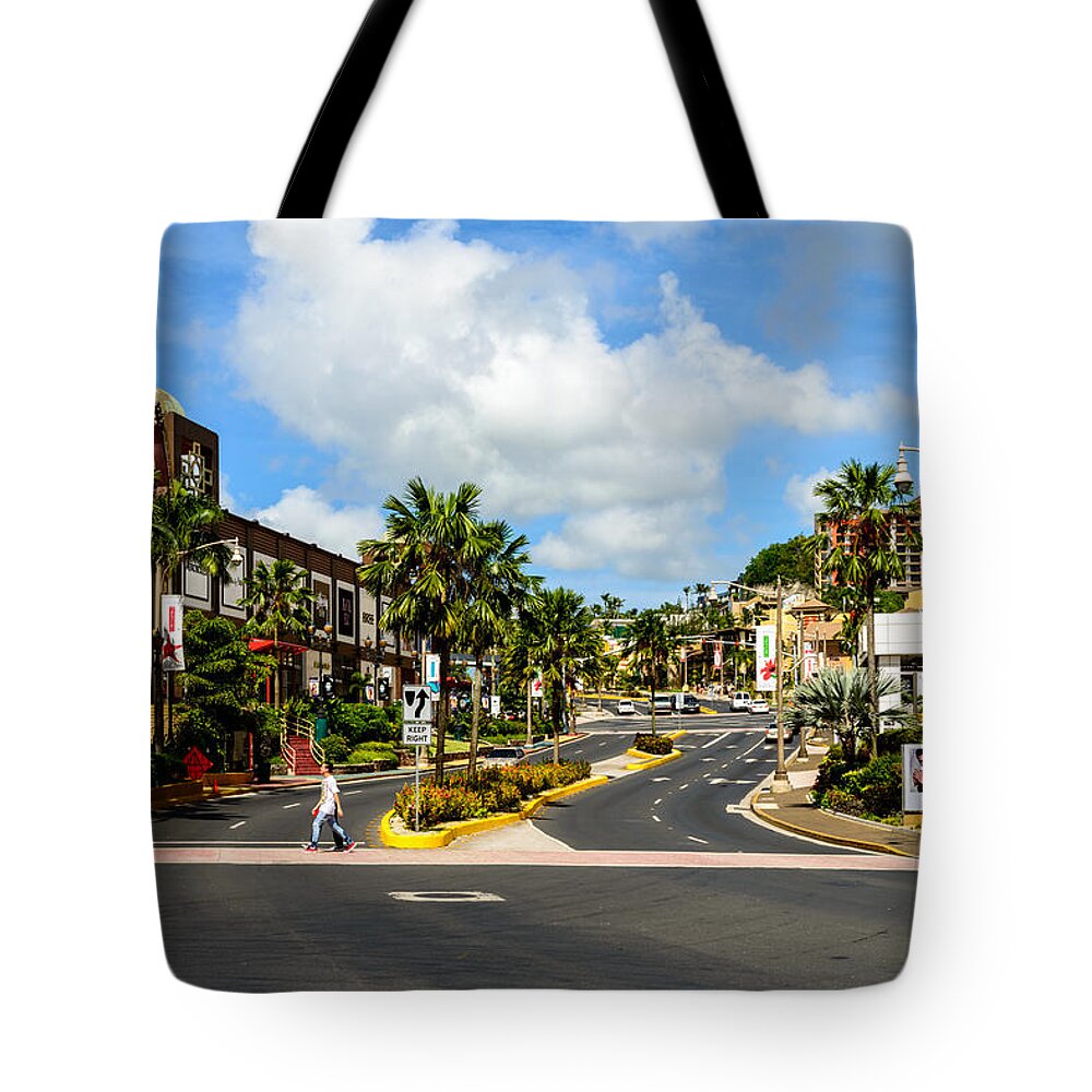 Architecture Tote Bag featuring the photograph Downtown Tamuning Guam by Michael Scott