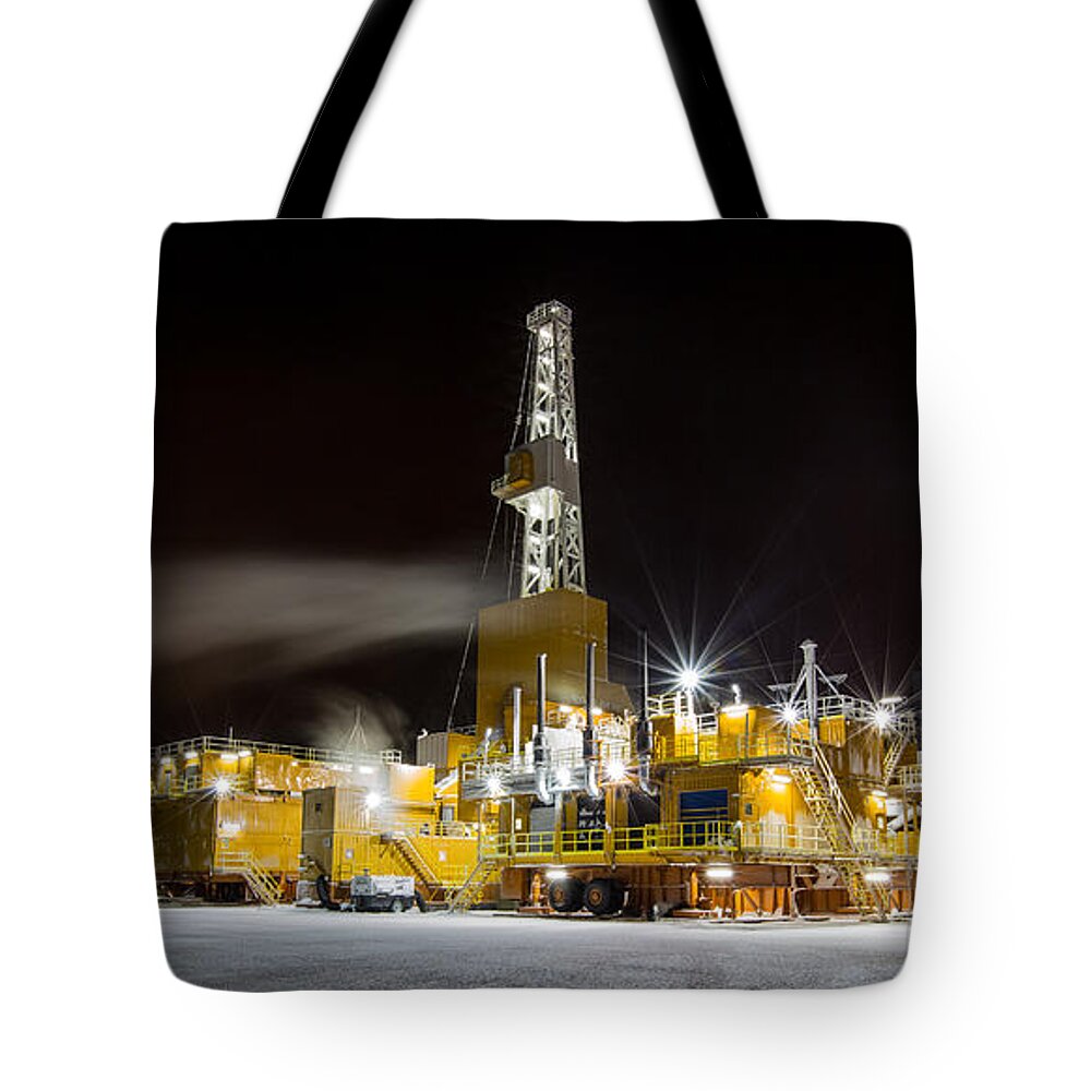 Sam Amato Photography Tote Bag featuring the photograph Doyon Drilling Rig 142 Alaska by Sam Amato