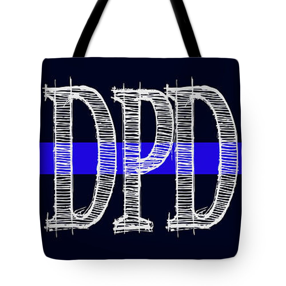  Tote Bag featuring the digital art DPD Blue Line Mug by Robert J Sadler