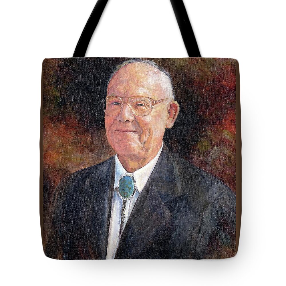 Portrait Tote Bag featuring the painting Dr. John C. Kramer by Susan Hensel