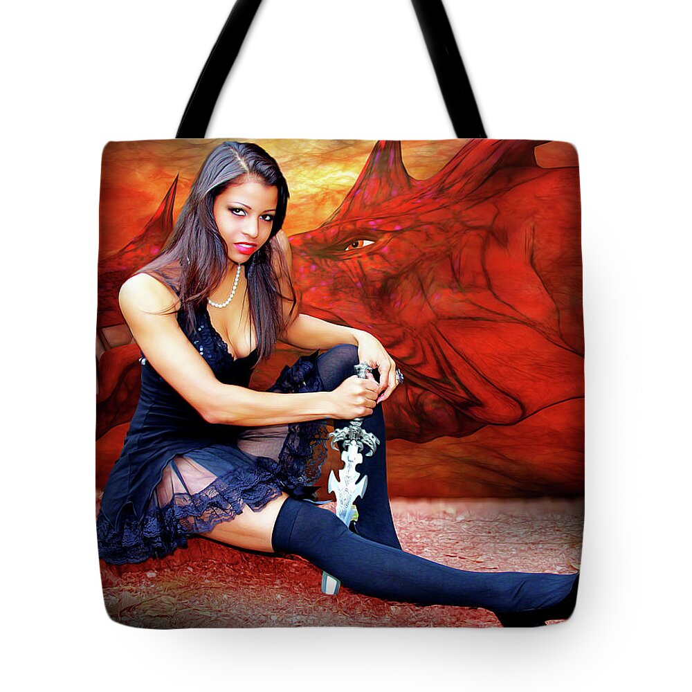 Dragon Tote Bag featuring the photograph Dragon Dawn by Jon Volden