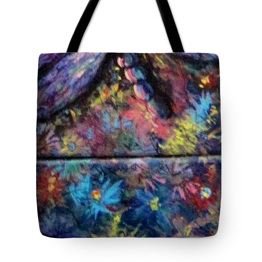 Dragonflies Tote Bag featuring the painting Dragon line by Megan Walsh