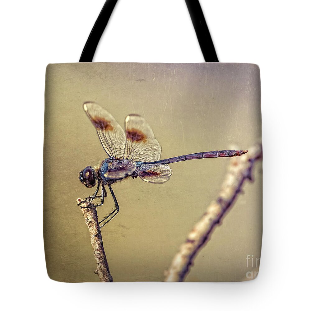 Dragonfly Tote Bag featuring the digital art Dragonfly Art by DB Hayes