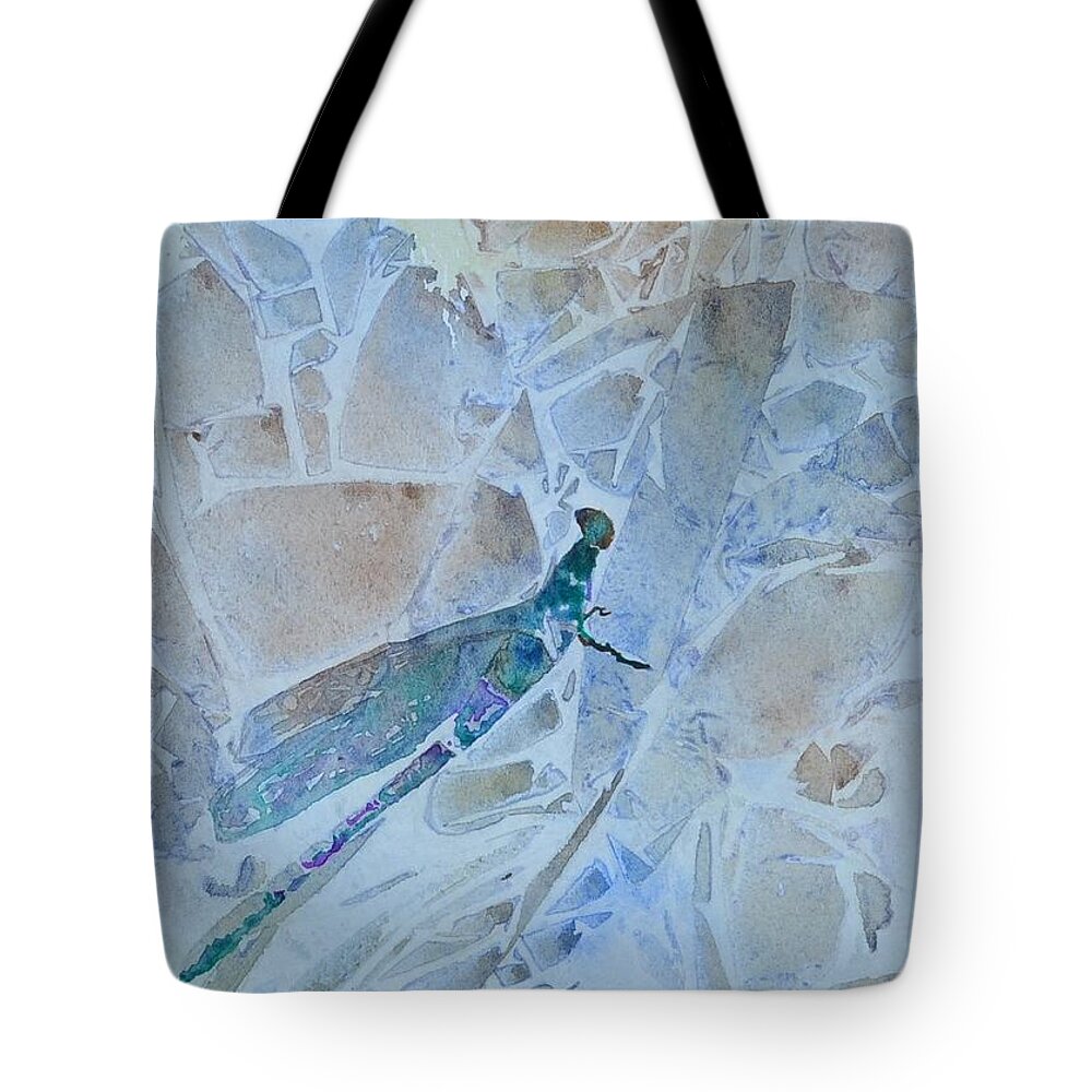 Dragonfly Tote Bag featuring the painting Dragonfly by Kellie Chasse