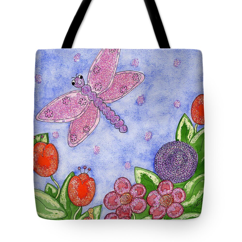 Children's Art Tote Bag featuring the painting Dragonfly by Vicki Baun Barry