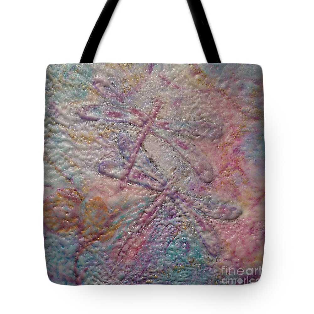 Dragonfly Tote Bag featuring the painting Dragons of Transformation by Heather Hennick