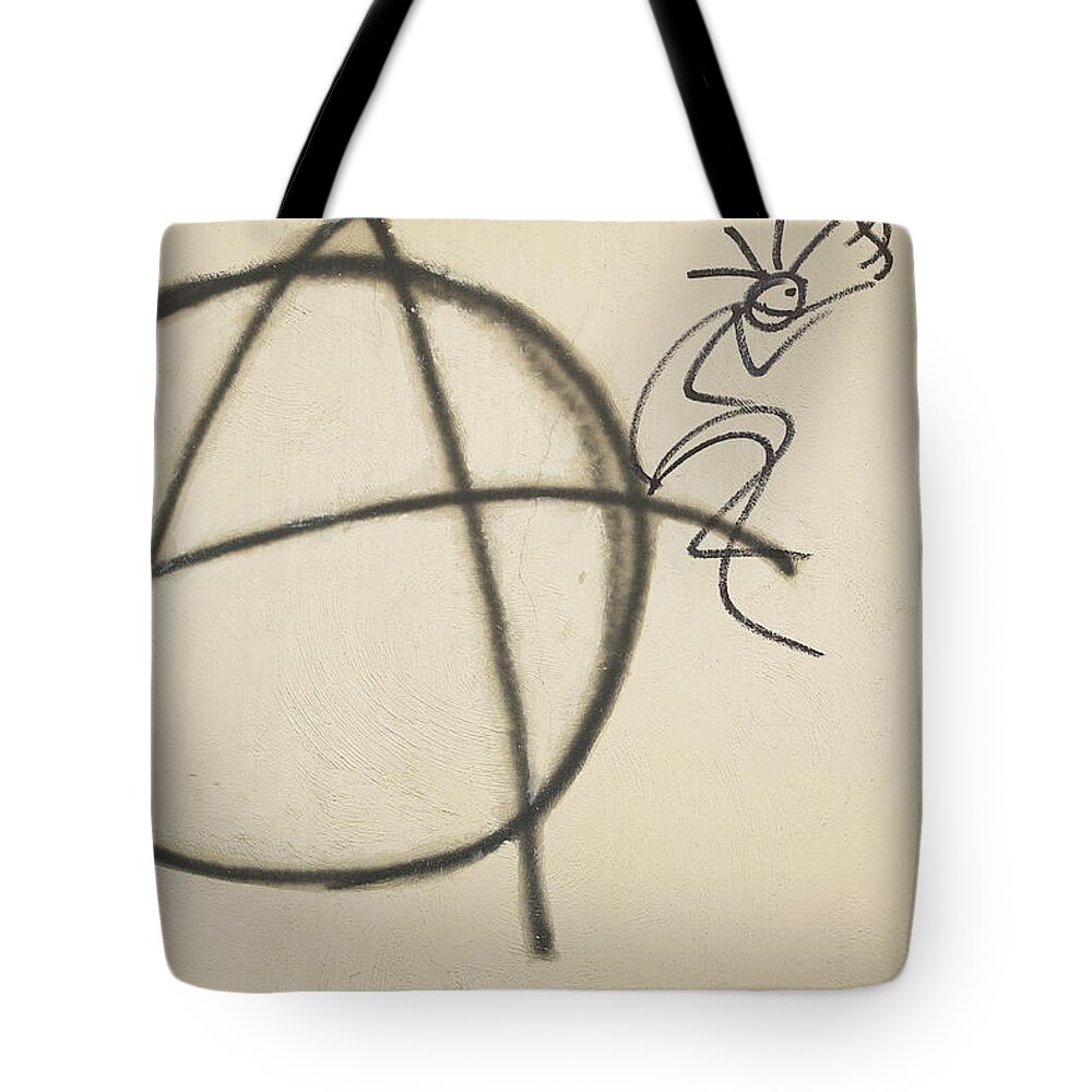 Drawing Tote Bag featuring the photograph Drawing on a Wall by Stefania Levi
