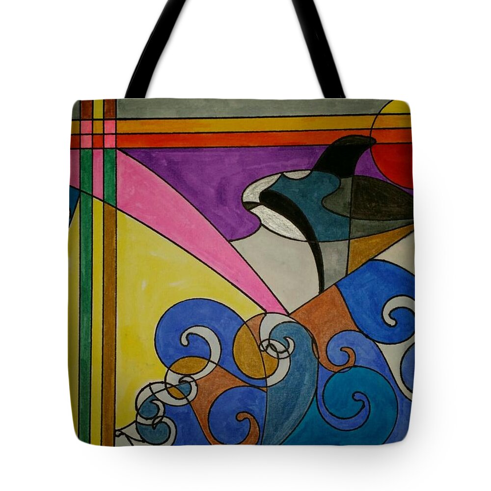 Geometric Art Tote Bag featuring the glass art Dream 176 by S S-ray