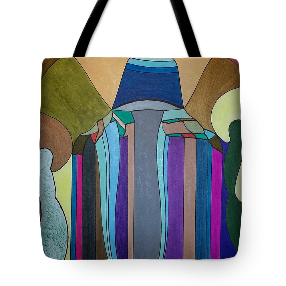 Geometric Art Tote Bag featuring the painting Dream 308 by S S-ray
