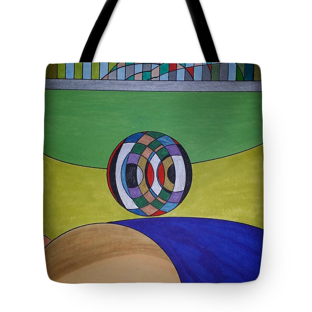 Geo - Organic Art Tote Bag featuring the painting Dream 315 by S S-ray