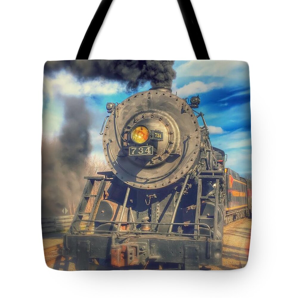 Train Tote Bag featuring the photograph Dream Engine by Chris Montcalmo