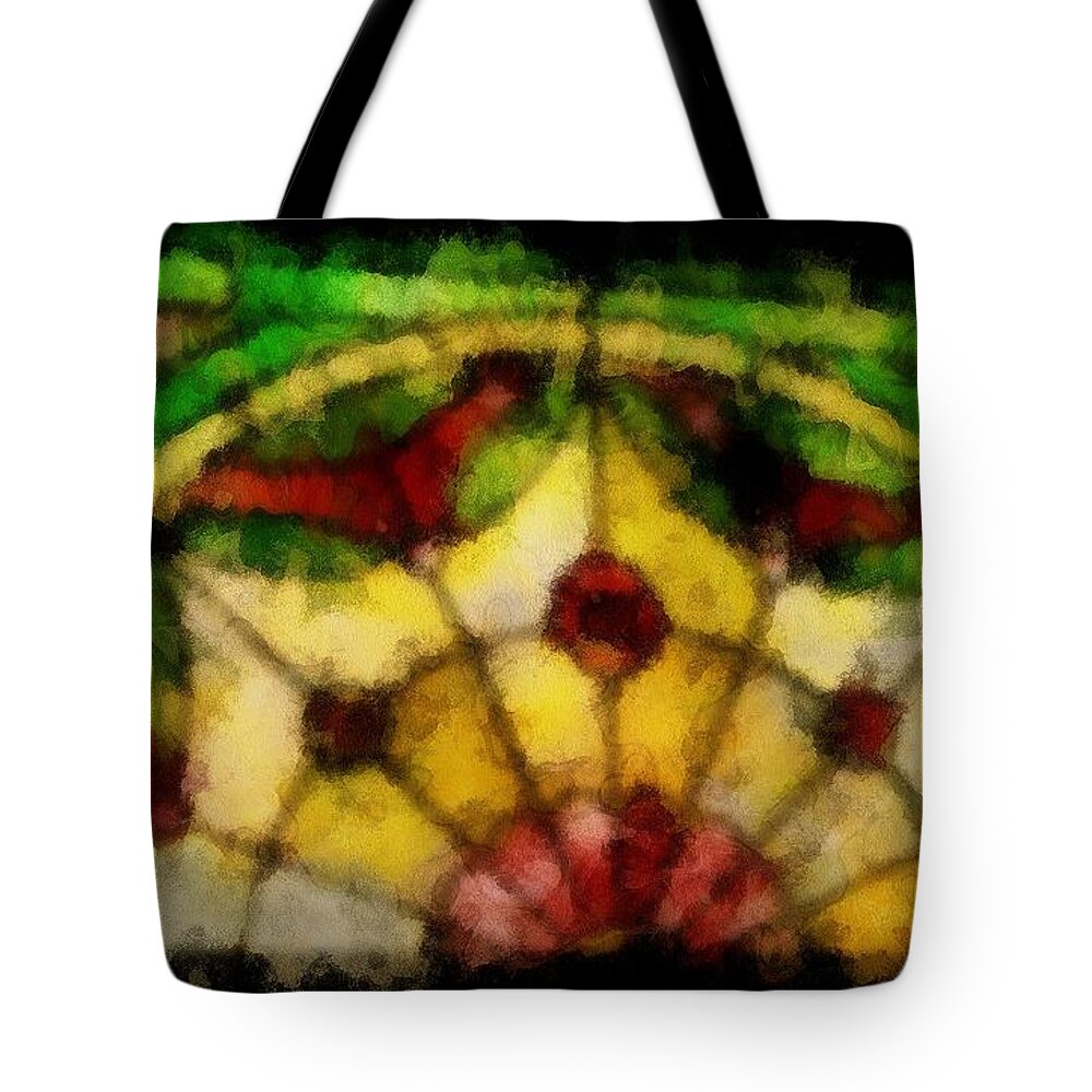 Antique Tote Bag featuring the painting Dream of a Stained Glass Window by RC DeWinter