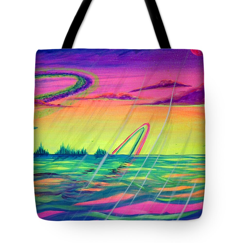 Dream Tote Bag featuring the painting Dream Window 898 by M E