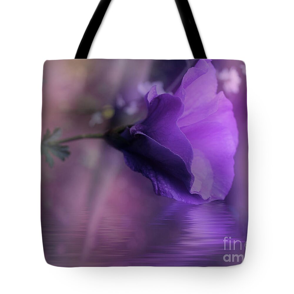 Hibiscus Tote Bag featuring the photograph Dreaming in Purple by Elaine Teague